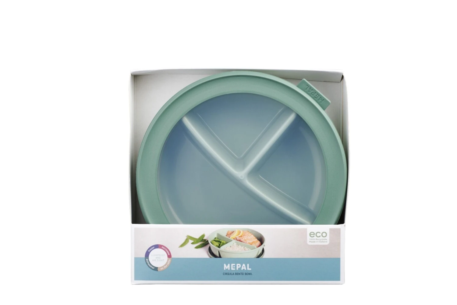 Mepal Cirqula Bento Bowl 3-vaks Kunststof Nordic Sage -Beroemde Keukenseries Winkel 106219094700 mepal bento bowl cirqula 250 250 500 ml nordic sage p