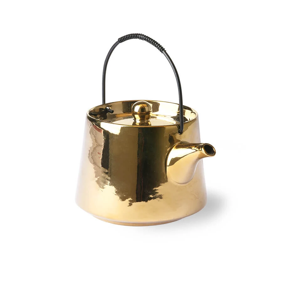HK Living ACE6740 Bold & Basic theepot 700 ml aardewerk goudkleurig HK Living ACE6740 Bold & Basic Theepot 700 Ml Aardewerk Goudkleurig -Beroemde Keukenseries Winkel ace6740 lr 01