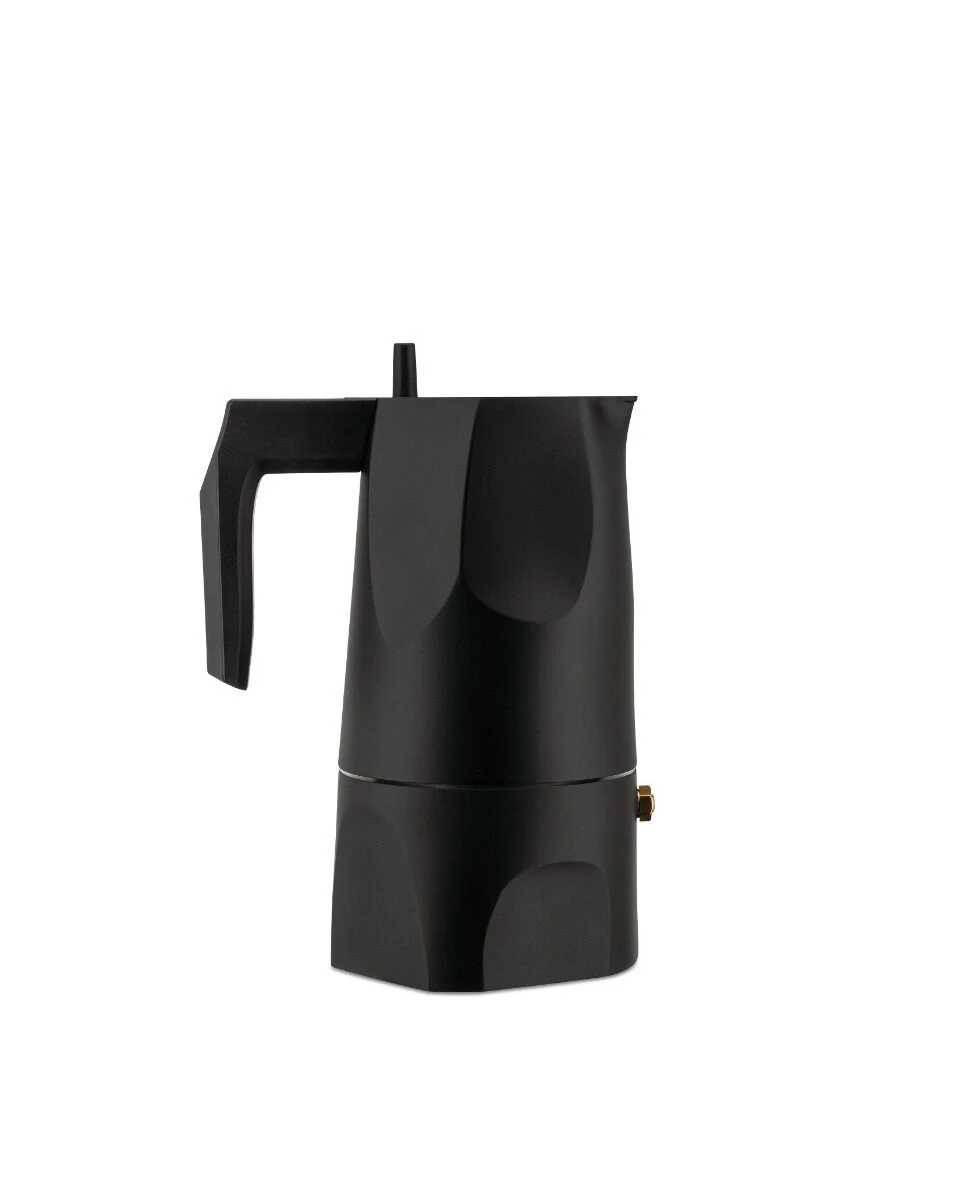 Alessi Ossidiana mokapot 3-kops aluminium zwart Alessi Ossidiana Mokapot 3-kops Aluminium Zwart -Beroemde Keukenseries Winkel alessi 3 cup ossidiana coffeeespresso percolator