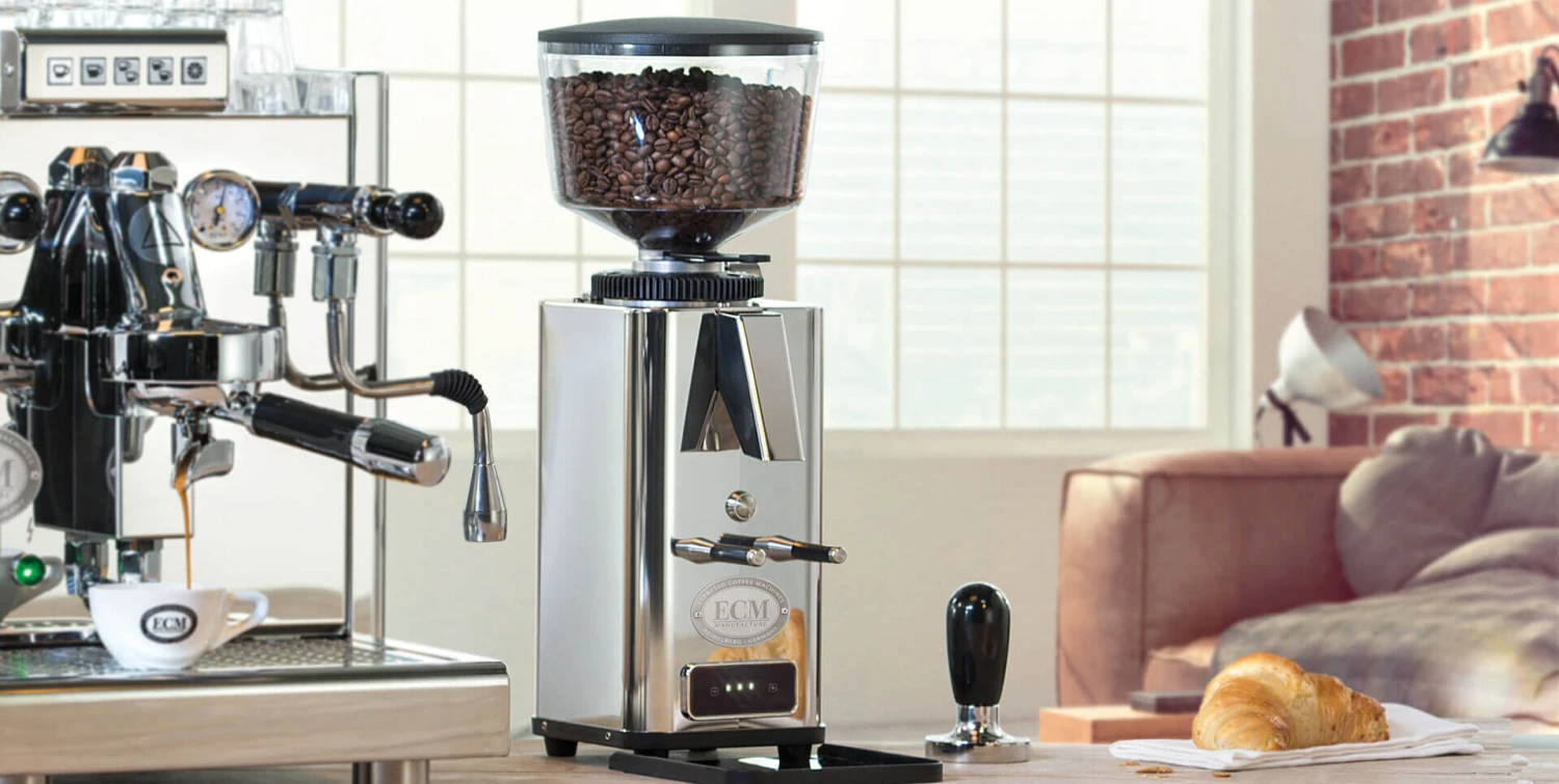 ECM S-Automatik 64 bonenmolen rvs glans ECM S-Automatik 64 Bonenmolen Rvs Glans -Beroemde Keukenseries Winkel banner milieu s