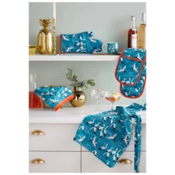 Ulster Weavers Cranes Schort Katoen Blauw -Beroemde Keukenseries Winkel cranes 3