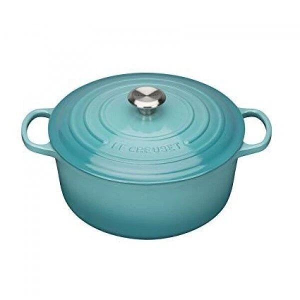 Le Creuset Signature braadpan 4,2 liter ø 24 cm gietijzer Caribbean Blue Le Creuset Signature Braadpan 4,2 Liter ø 24 Cm Gietijzer Caribbean Blue -Beroemde Keukenseries Winkel gietijzeren ronde braadpan in caribbean blue 24cm 4 2l 1