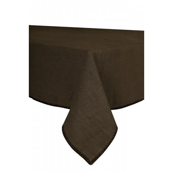 Haomy Letia tafelkleed 170 x 300 cm linnen donkerbruin Haomy Letia Tafelkleed 170 X 300 Cm Linnen Donkerbruin -Beroemde Keukenseries Winkel