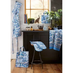 Ulster Weavers India Blue Lange Pannenlap Katoen Blauw -Beroemde Keukenseries Winkel indian blue