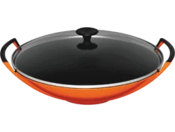 Le Creuset Wok Met Glazen Deksel 4,5 Liter ø 36 Cm Gietijzer Vulcanique