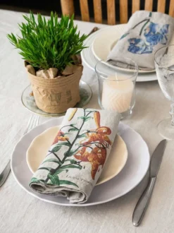 Oldenhof Garden Flowers Servet 45 X 45 Cm Linnen 6 Stuks -Beroemde Keukenseries Winkel linoroom napkins flowers vertical lr 10
