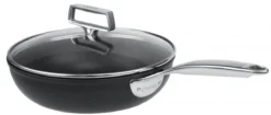 Cristel Castel'pro Exceliss+ Ultralu Sauteerpan Met Anti-aanbaklaag En Glasdeksel ø 28 Cm Aluminium Zwart